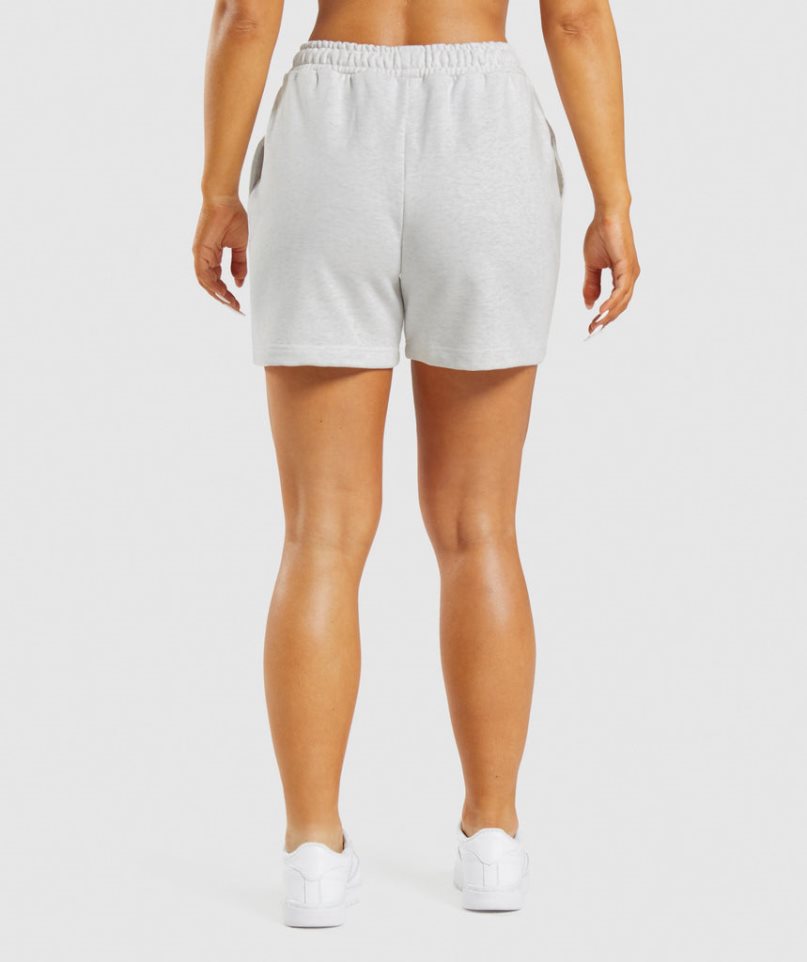 Women's Gymshark Rest Day Sweats Shorts White | CA 50DNA8